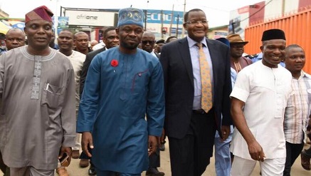 (Center L-r): Adeniyi Ojokutu Ojikutu, president Computer and Allied Products Dealers Association (CAPDAN), Ahmed and Prof. Umar Danbatta, the executive vice chairman of NCC, during the visit.